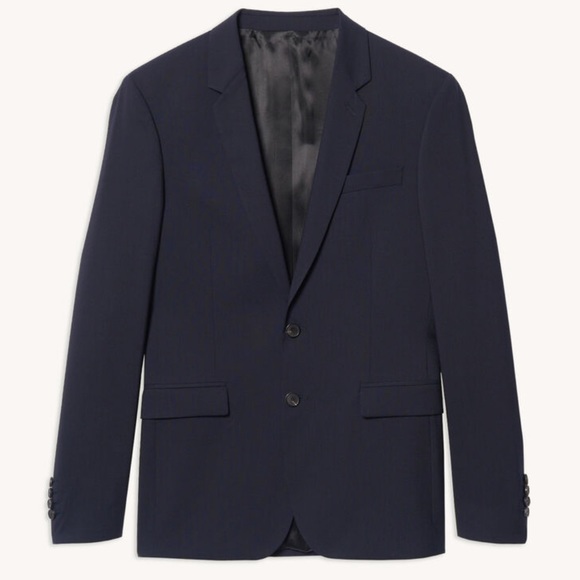 Mens SANDRO Classic Navy Wool Suit Jacket sz EU48 - Picture 4 of 16